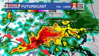 Thursday AM Forecast: Rain returns today with gusty winds and heavy downpours possible