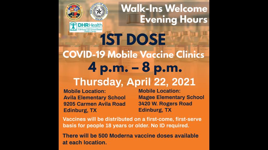 Se llevarán a cabo en Edinburg CISD dos clínicas móviles de vacunas contra el COVID-19