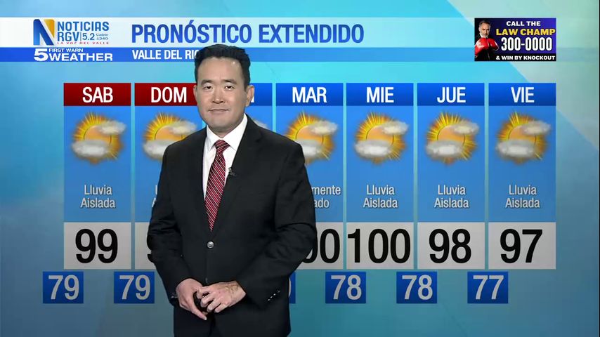 Viernes 16 de agosto: Lluvia aislada en los altos 90s