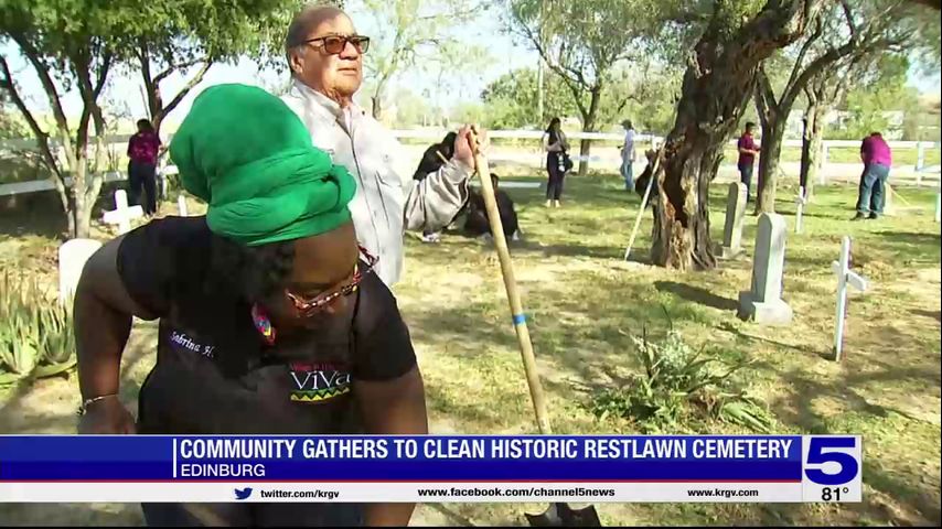 Community gathers to clean up historical cemetery in Edinburg