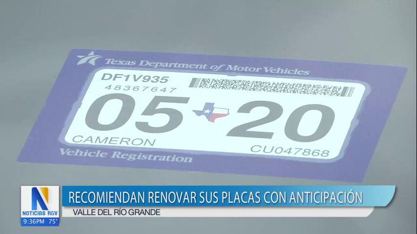 Funcionarios recomiendan renovar sus placas con anticipación