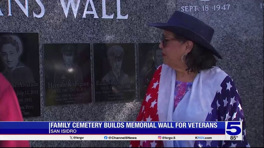 Starr County woman creates memorial wall for veterans at San Isidro cemetery