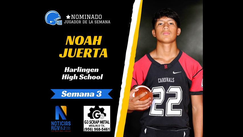 Jugador de la semana: Noah Huerta de Harlingen es el ganador de la semana 3 de futbol americano escolar