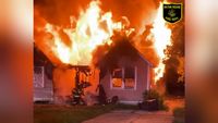 Vacant home ruled total loss after being completely engulfed in flames Friday morning