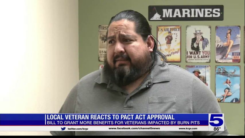 Valley veteran reacts to approval of law granting more benefits for veterans impacted by burn pits