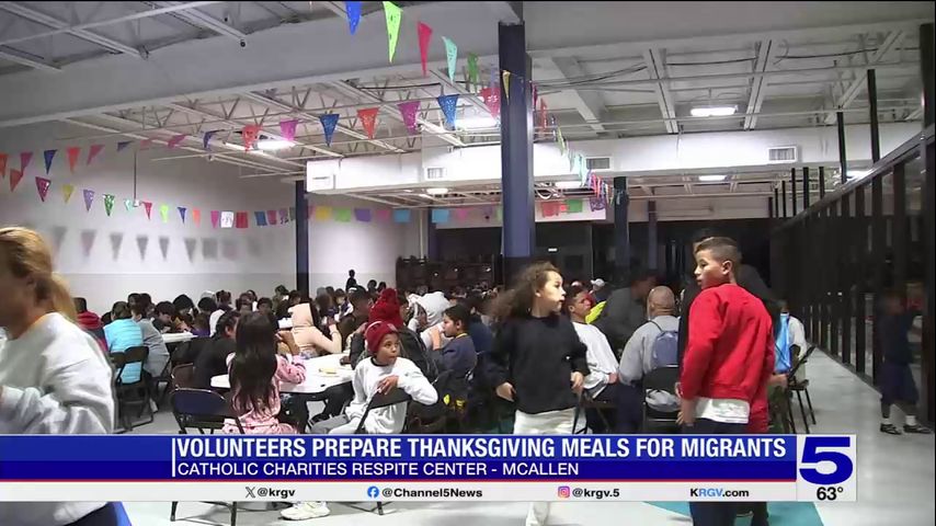 Migrants at McAllen respite center experience first Thanksgiving