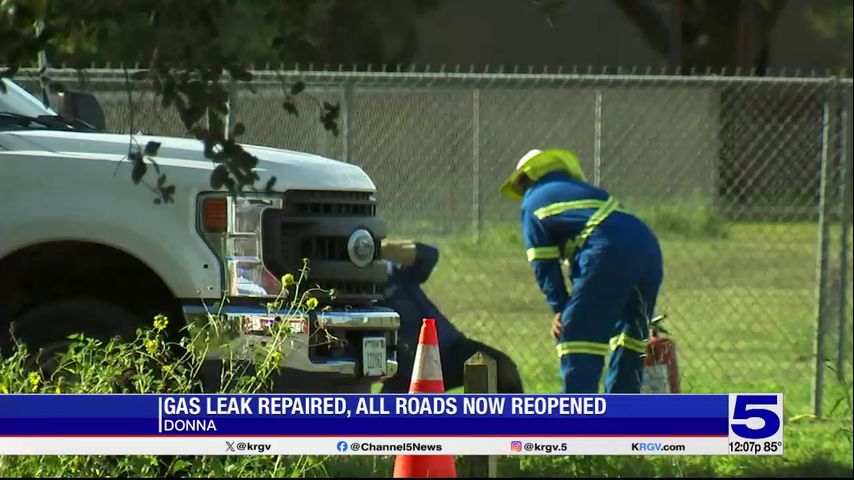 Major gas leak in Donna repaired, roads reopened