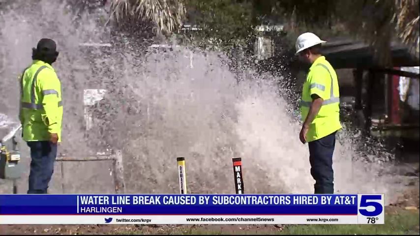 Repairs to vehicle damaged by water line break in Harlingen to be paid for by AT&T