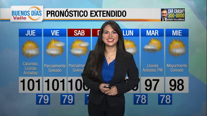 Jueves 6 de Junio: Caluroso con temperaturas en los altos 100 °F
