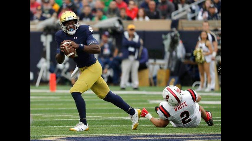 Wimbush preps as Notre Dame QB in CFP before maybe leaving