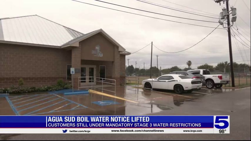 Agua SUD lifts boil water notice, water restrictions still in effect